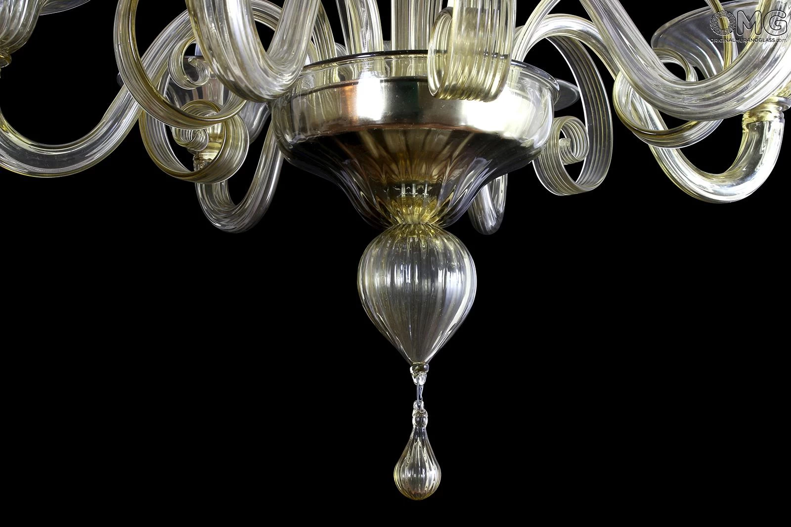 Venetian Chandelier Sconces Light Amber - Pastorale - Murano Glass - Image 3