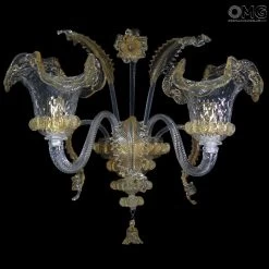 Sconce Wall Lamp Elegante - Ambra - Murano Glass - 2 Lights
