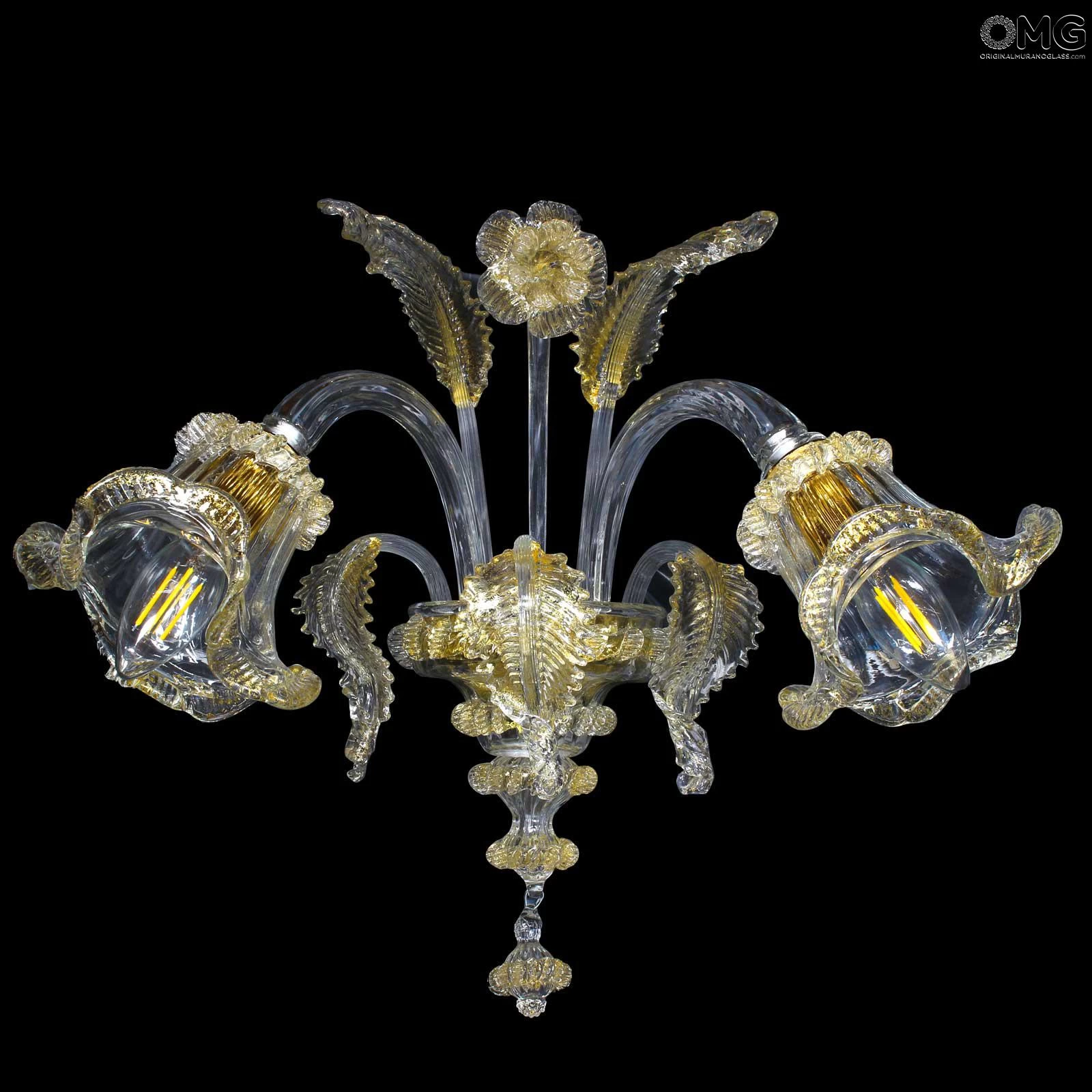 Wall Lamp Gemma - Gold - Original Murano Glass