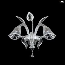 Wall Lamp Calla Crystal White- Applique - Original Murano Glass
