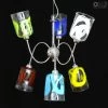 Chagall Chandelier - Hanging Lamp 6 Lights - Original Murano Glass