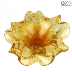 Flower Bowl - Amber - Original Murano Glass OMG