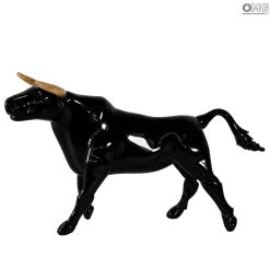 Black Bull - Sculpture - Original Murano Glass OMG