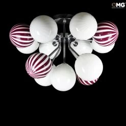 Celing Lamp - Atmosphera - White Ruby - Original Murano Glass OMG
