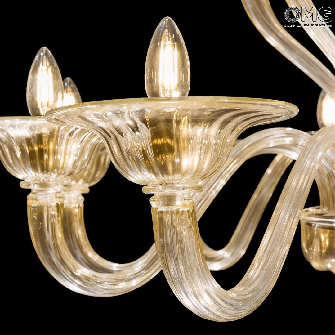 Chandelier Primiero 15 Lights - Pastorale - Murano Glass - Gold 24carats - Image 2