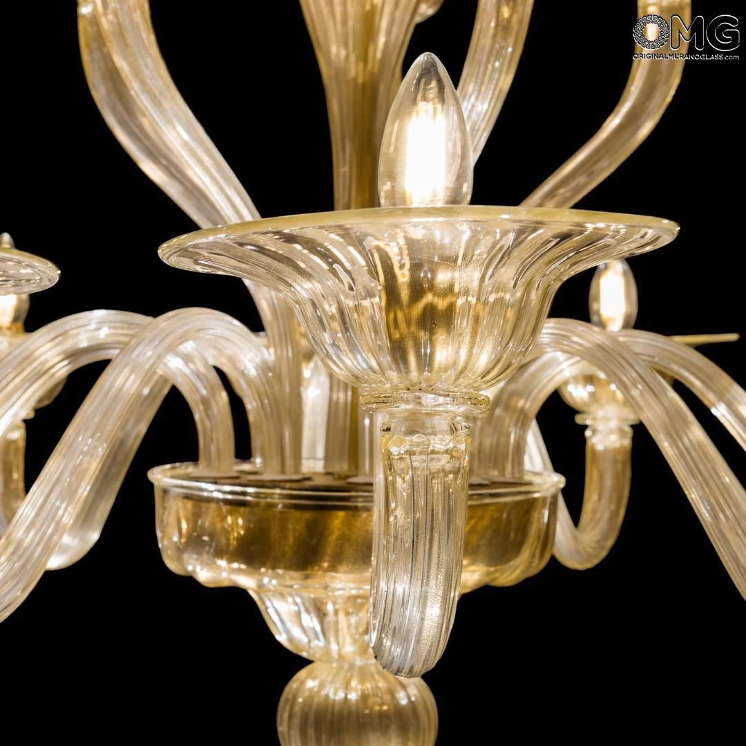 Chandelier Primiero 15 Lights - Pastorale - Murano Glass - Gold 24carats - Image 5