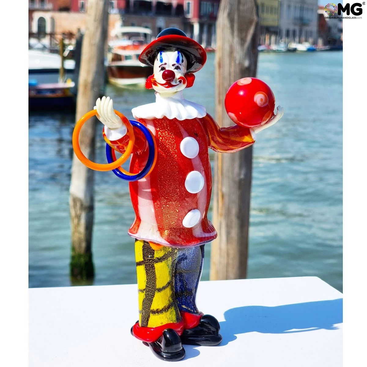 Clown Figurine Juggler - Original Murano Glass OMG - Image 8