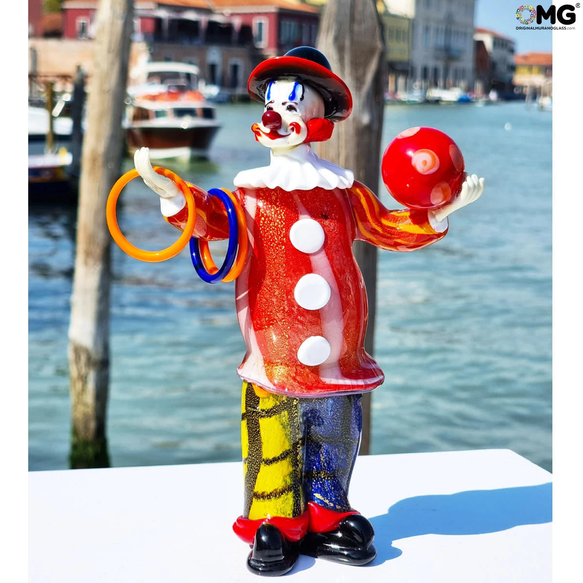 Clown Figurine Juggler - Original Murano Glass OMG - Image 2