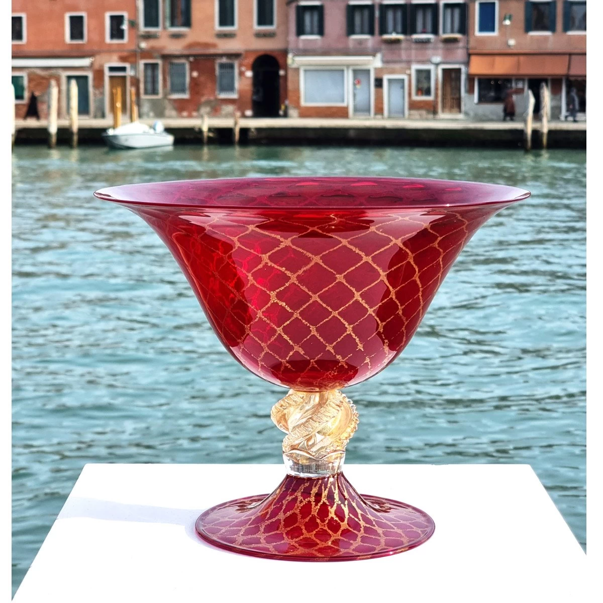 Core Vase - Gold And Red - Original Murano Glass OMG - Image 2