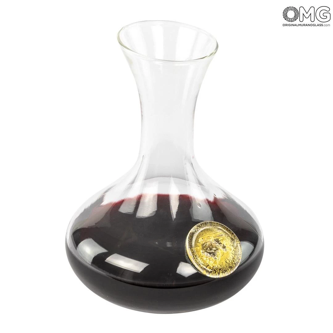 Decanter Lambrusco - Blown Glass - With Real Gold