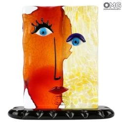 Cube Head Orange - Cubism - Original Murano Glass