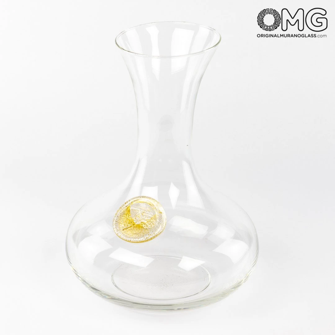 Decanter Lambrusco - Blown Glass - With Real Gold - Image 4