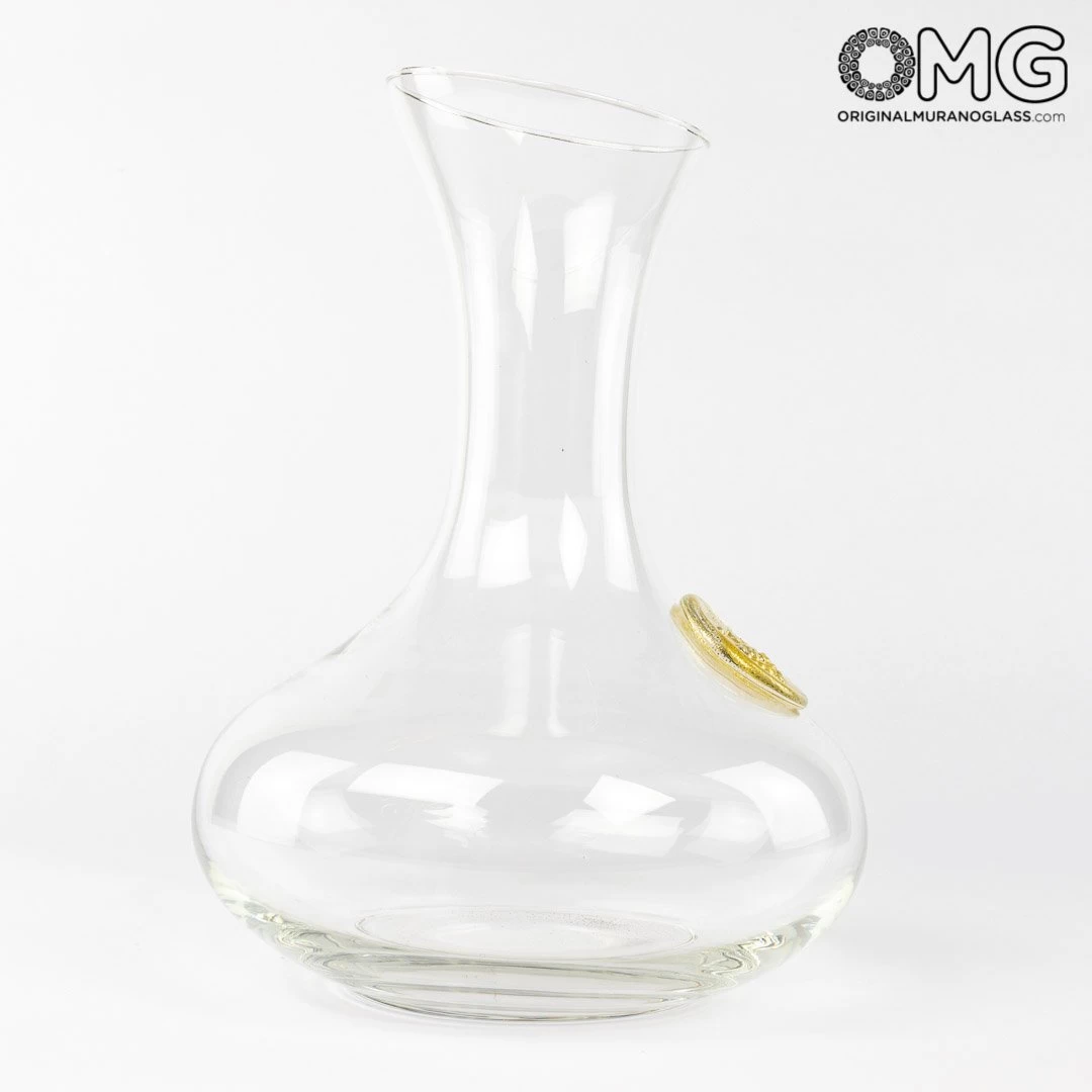 Decanter Lambrusco - Blown Glass - With Real Gold - Image 5