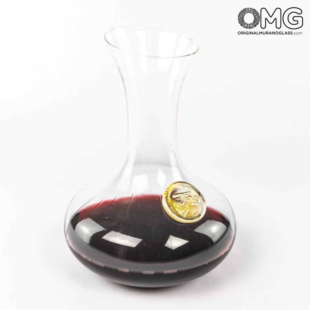 Decanter Lambrusco - Blown Glass - With Real Gold - Image 3