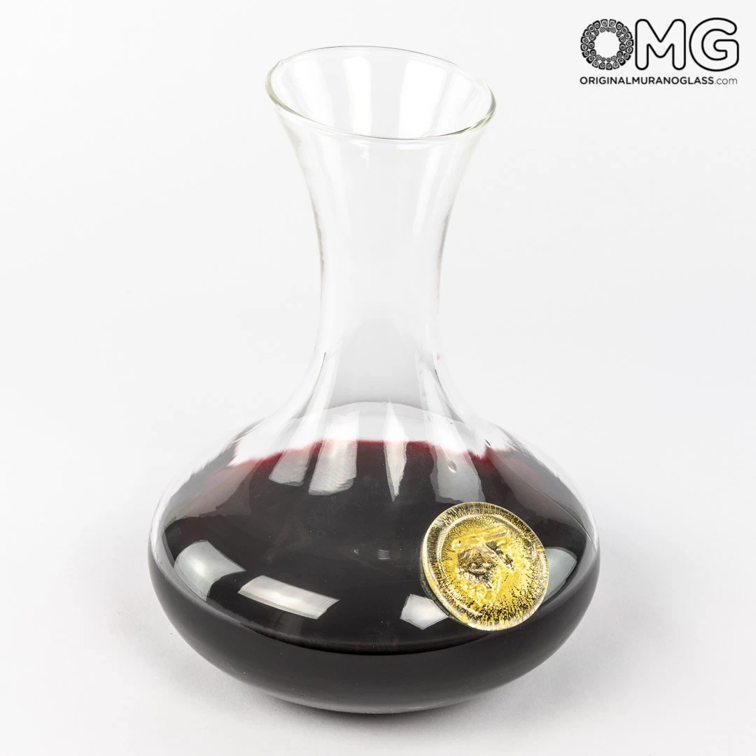 Decanter Lambrusco - Blown Glass - With Real Gold - Image 2