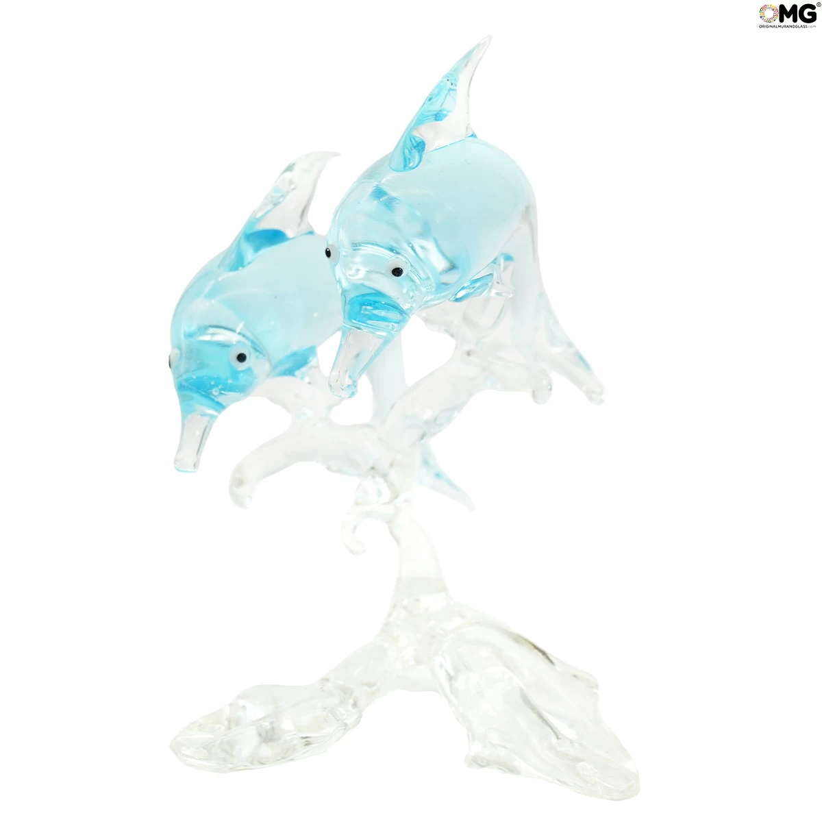 Dolphin Couple Figurine - Original Murano Glass OMG - Image 2