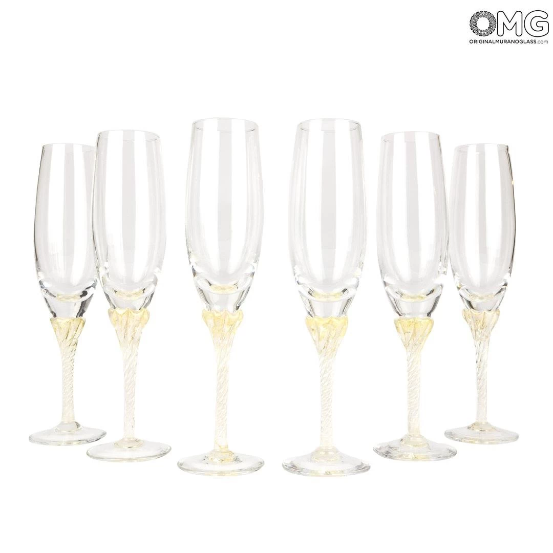 Champagne Prosecco Wine Flute - Set Of 6 Glasses