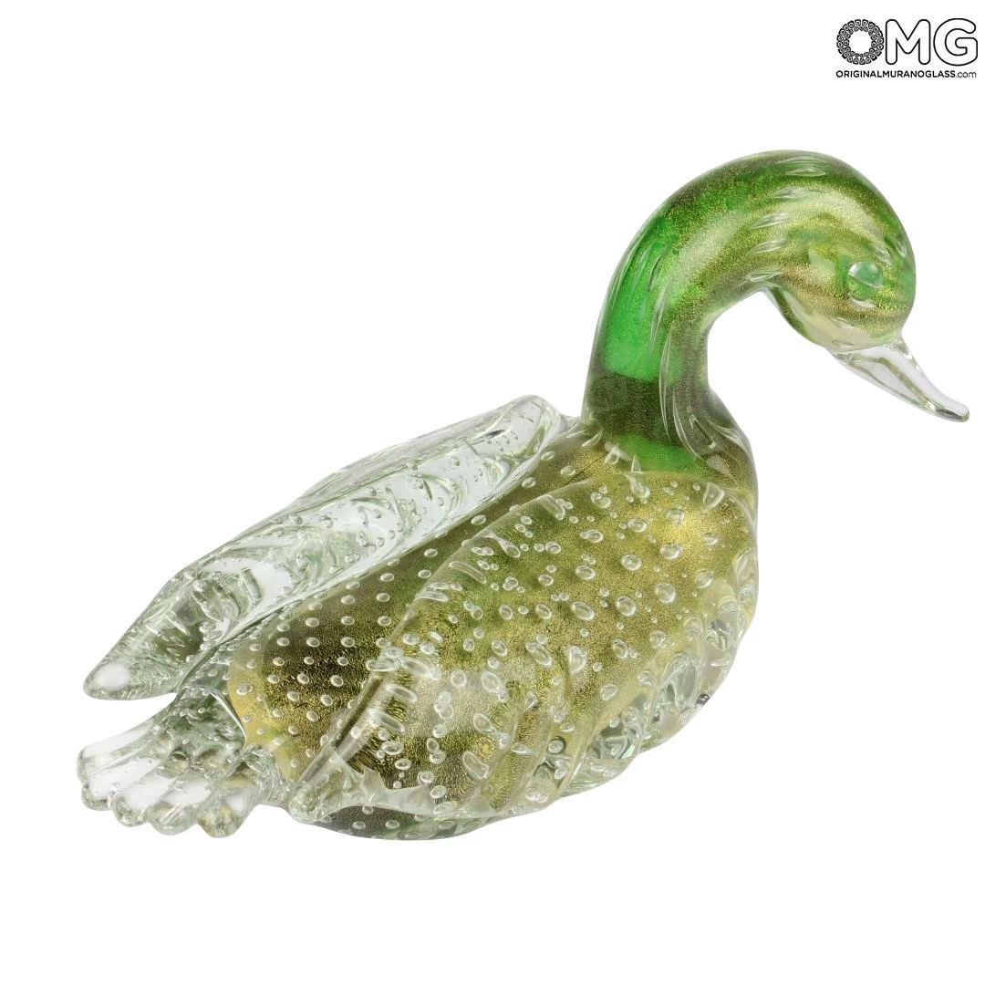 Duck Sculpture With Gold - Tribute To Alfredo Barbini