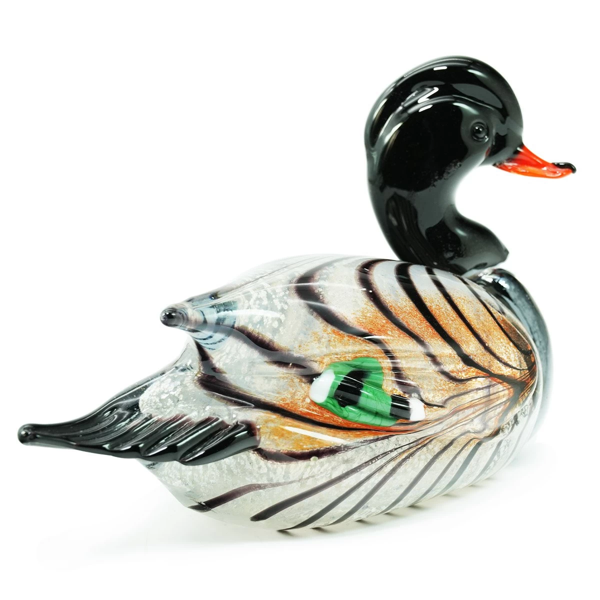 Duck - Orange And Light Blue - Original Murano Glass OMG - Image 4