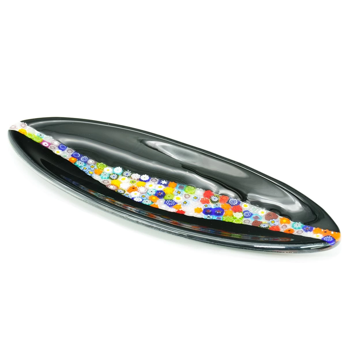 Millefiori Plate Black - Fused Glass - Empty Pockets - Image 3