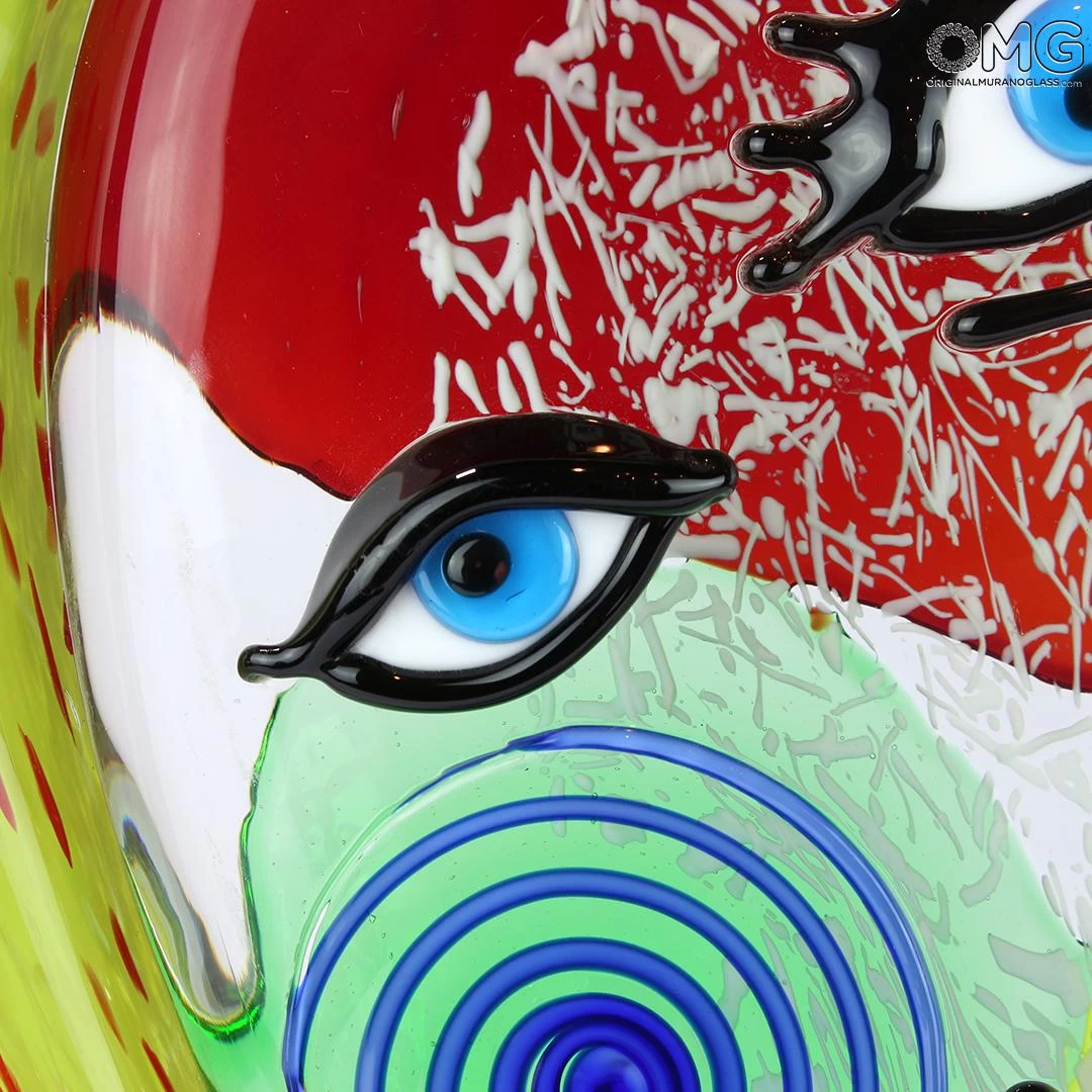 Green Hair Girl - Cubism - Original Murano Glass - Image 4