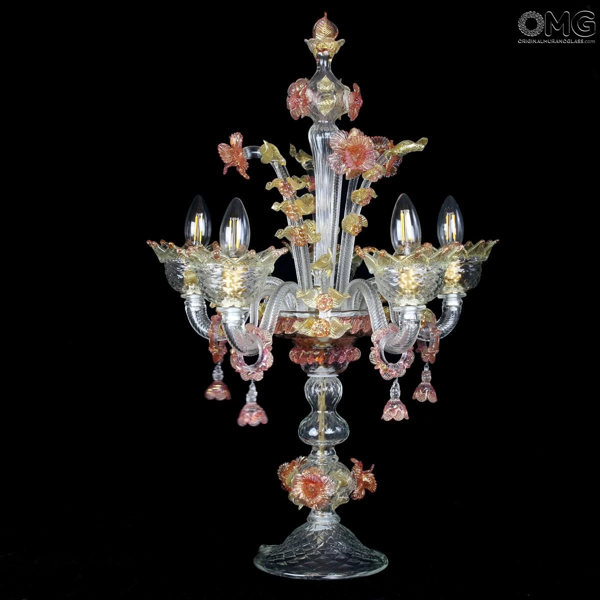 Flambeau Ca Manzoni - Venetian - Murano Glass - 5 Lights