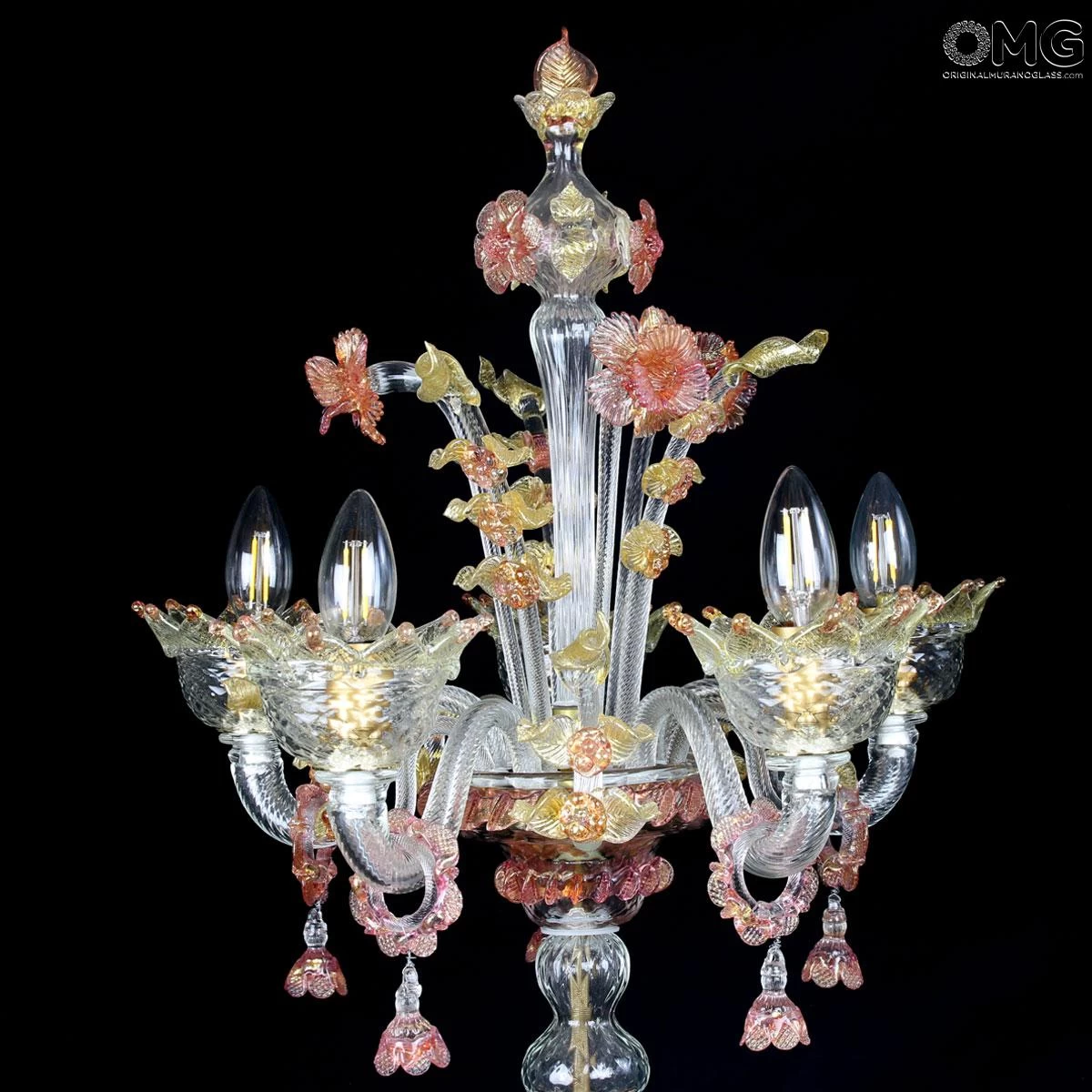 Flambeau Ca Manzoni - Venetian - Murano Glass - 5 Lights - Image 2
