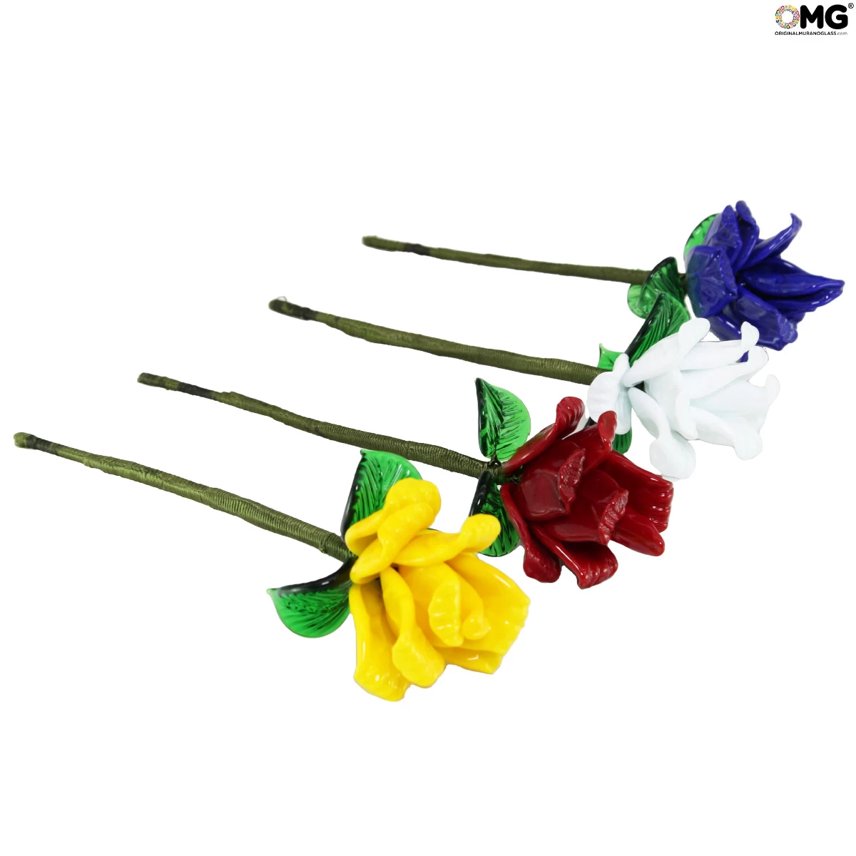 Rose Flower - Blue - Original Murano Glass OMG - Image 5