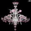 Venetian Chandelier Gemma Pink - Classique - Murano Glass