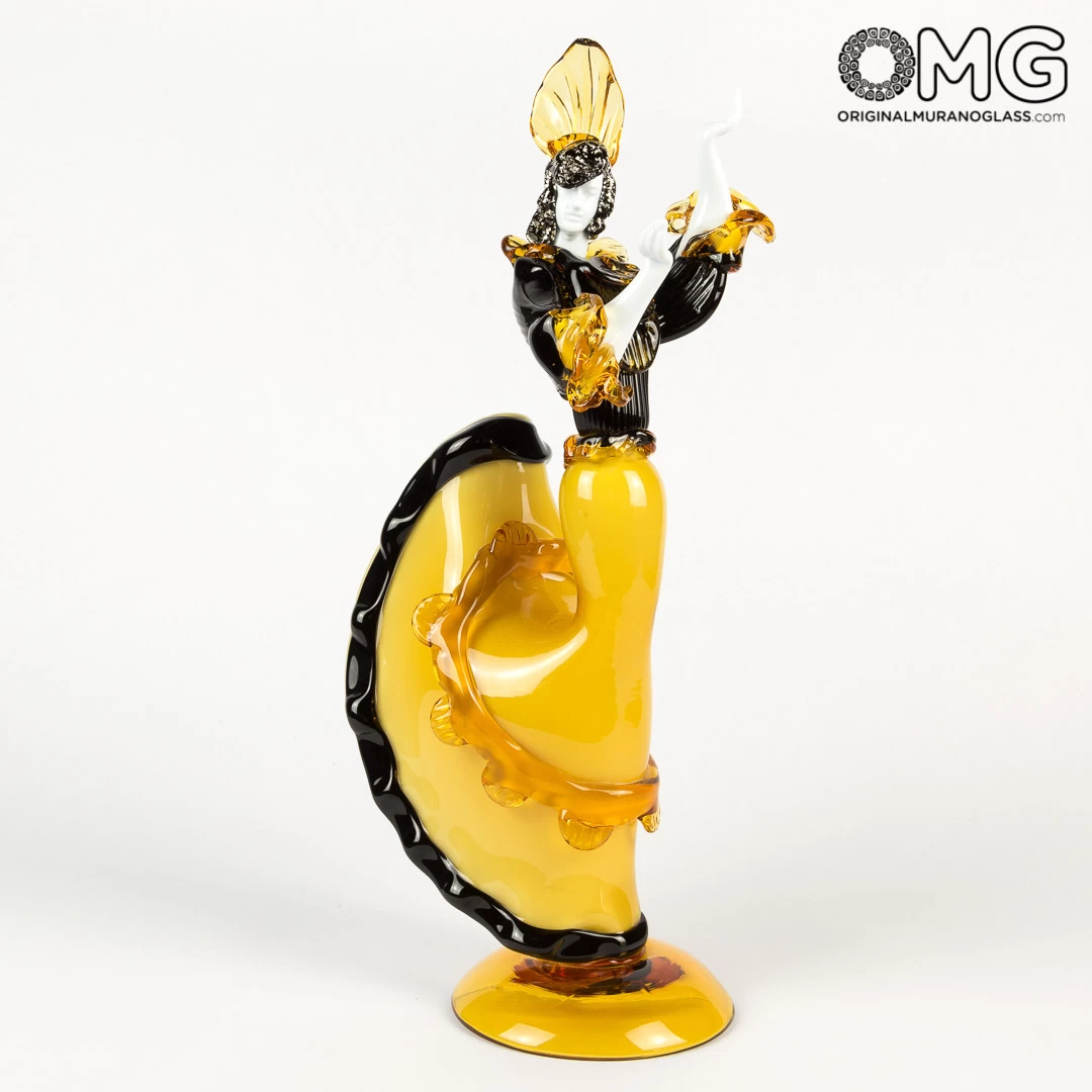 Flamenco Dencers Figurines - Amber - Original Murano Glass Omg - Image 3