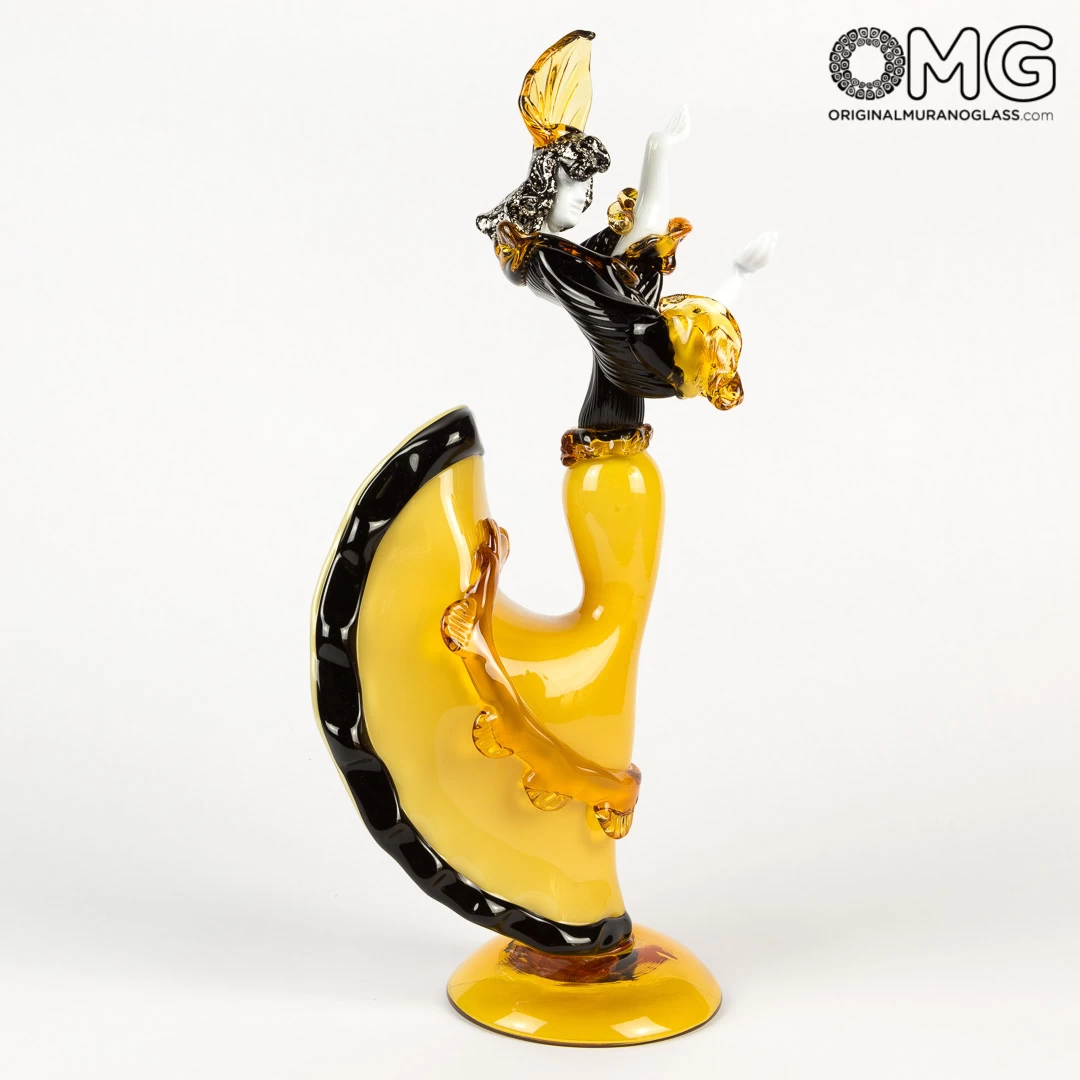 Flamenco Dencers Figurines - Amber - Original Murano Glass Omg - Image 4
