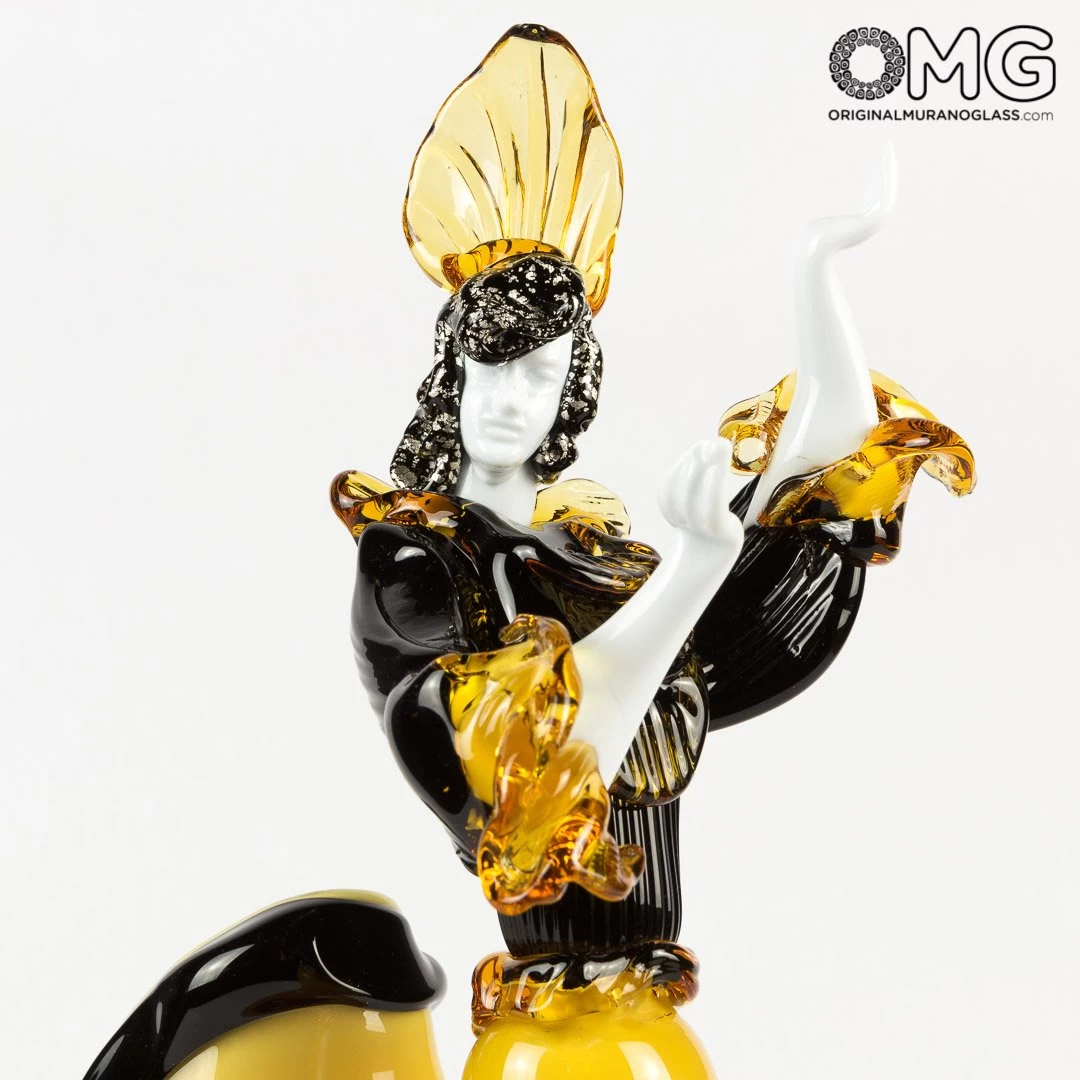 Flamenco Dencers Figurines - Amber - Original Murano Glass Omg - Image 2