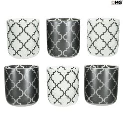 Set Of 6 Drinking Glasses - Chic - Original Murano Glass OMG