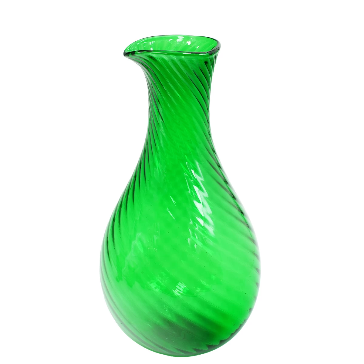 Set Of 6 Drinking Glasses Twisted - Green - Original Murano Glass - Image 6