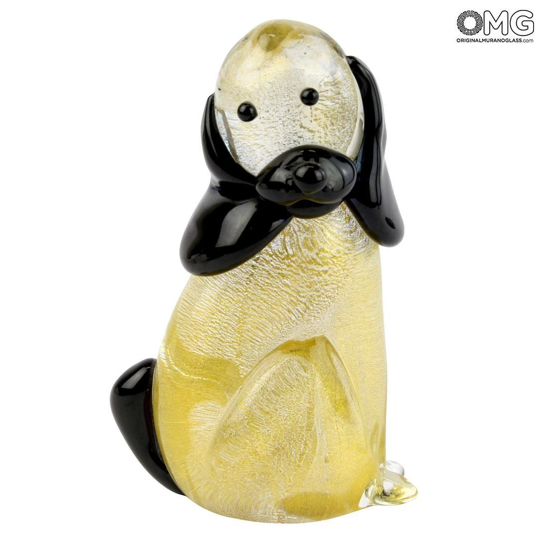 Dog In Gold - Animals - Original Murano Glass Omg
