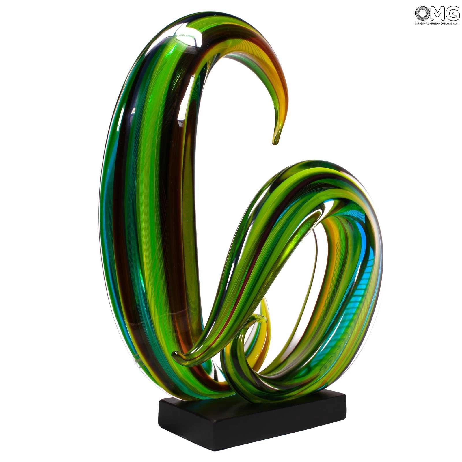 Green Waves - Sculpture - Original Murano Glass OMG - Image 2
