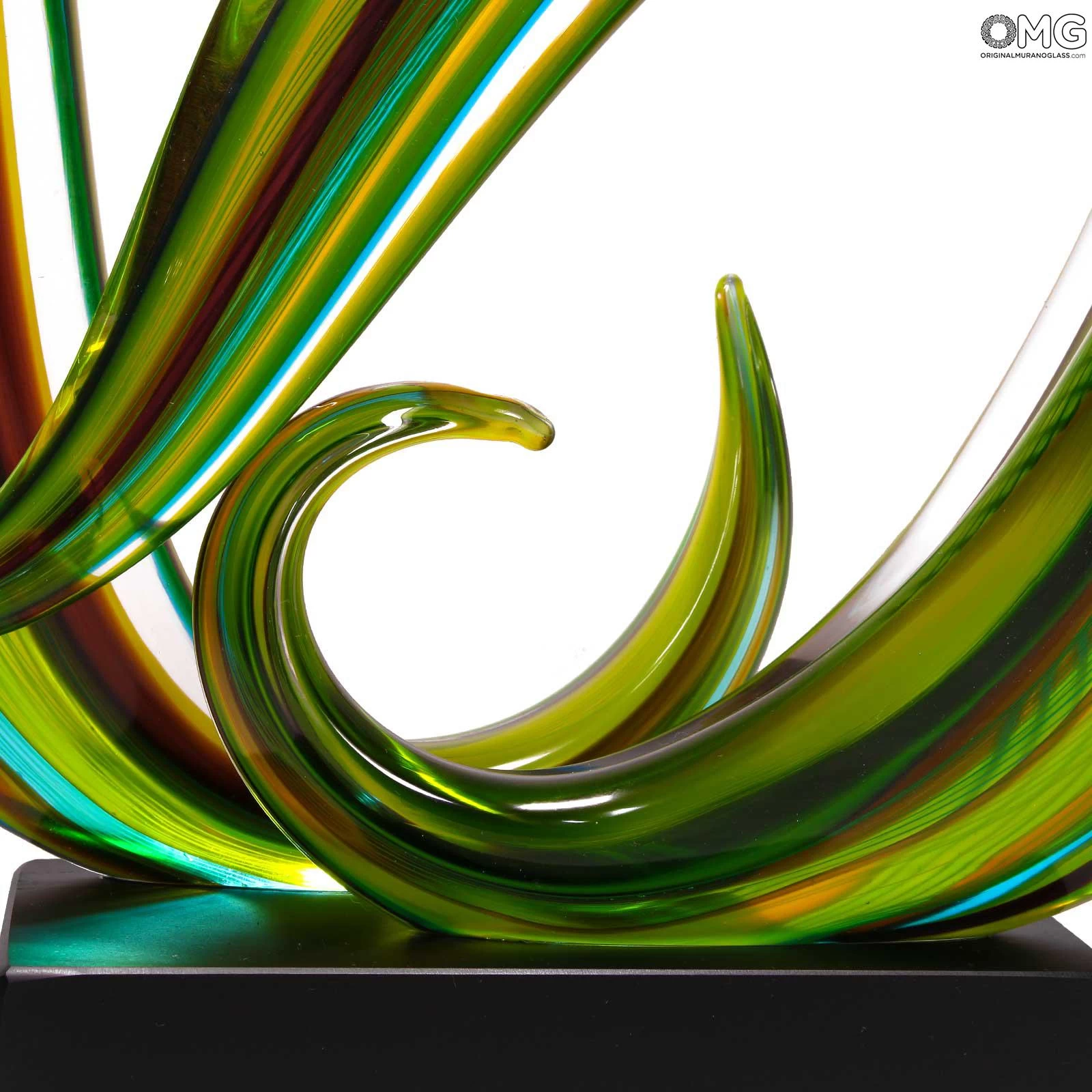 Green Waves - Sculpture - Original Murano Glass OMG - Image 4