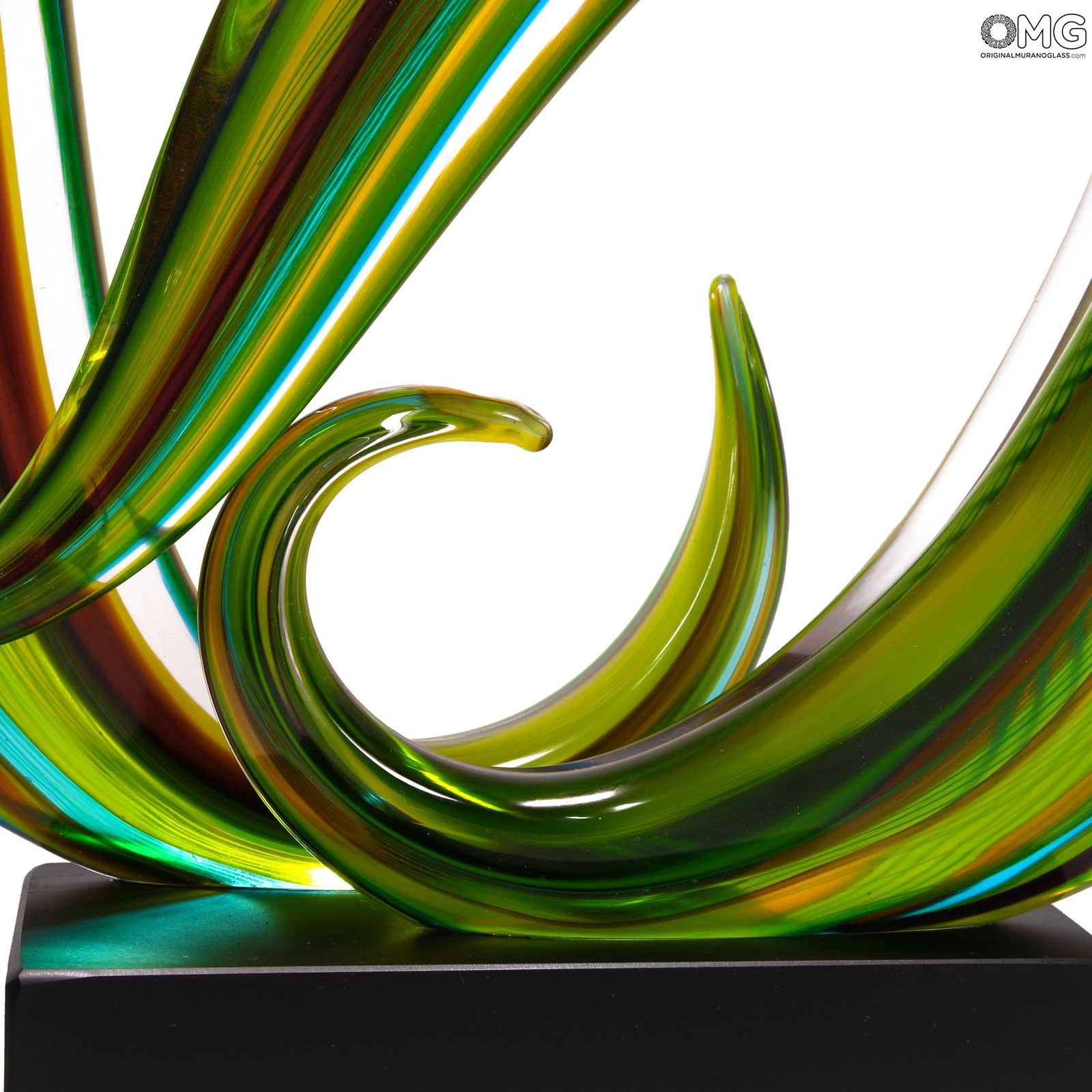 Green Waves - Sculpture - Original Murano Glass OMG - Image 6