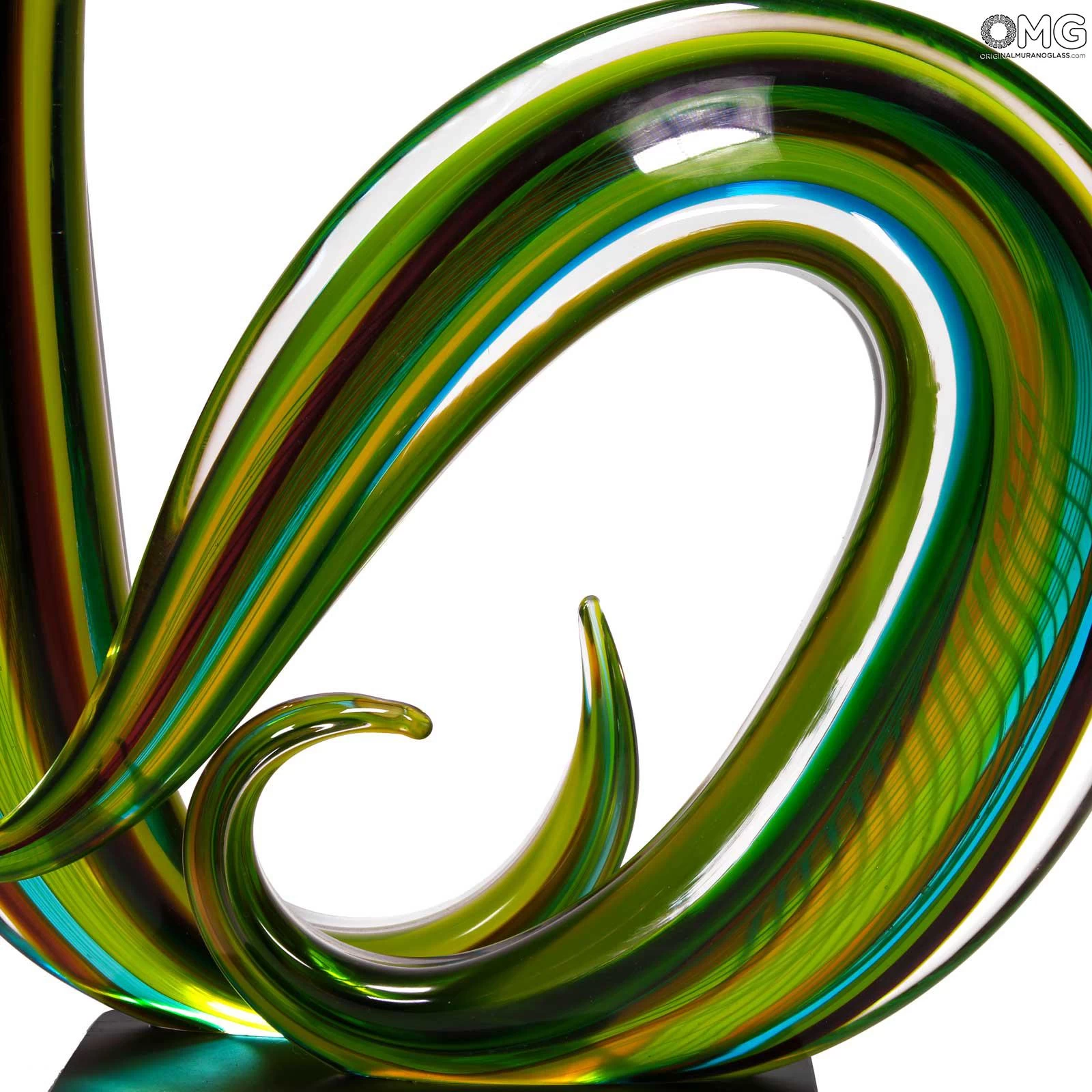 Green Waves - Sculpture - Original Murano Glass OMG - Image 7