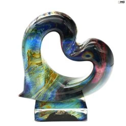 Heart - Sculpture In Chalcedony - Original Murano Glass