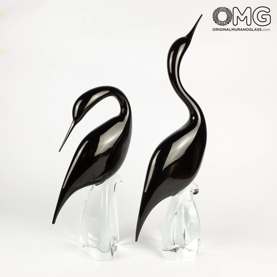 Black Heron Male - Glass Sculpture - Original Murano Glass OMG - Image 7