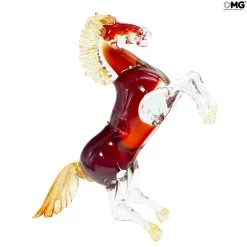 Horse - Red And Gold - Original Murano Glass OMG