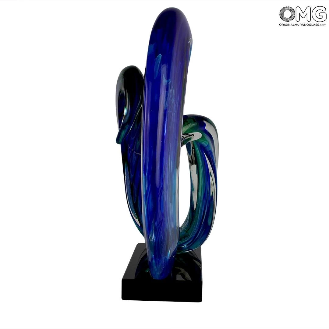 Wave Of The Blue Sea - Sculpture - Original Murano Glass OMG - Image 4