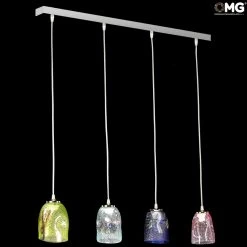 Italy ITaly - Linear Chandelier 4 Lights - Murano Glass - Different Colors