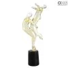 Lovers Dancers Sculpture - Crystal And Gold - Original Murano Glass OMG
