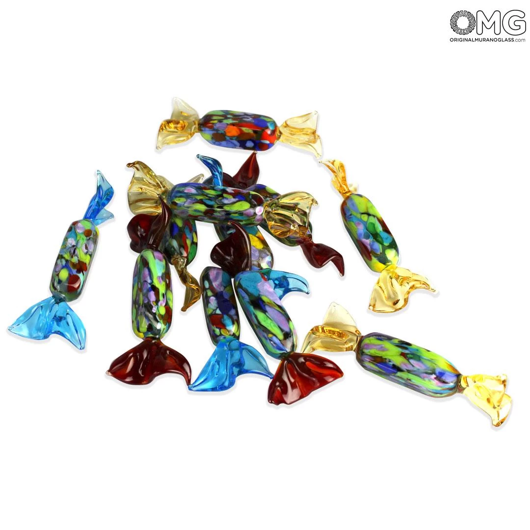 5 Pieces Venetian Glass Candies - Macete - Murano Glass