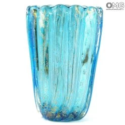 Lotus Vase - Light Blue - Original Murano Glass OMG