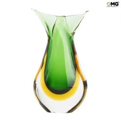 Vase Fish - Green Amber Sommerso - Original Murano Glass OMG