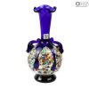 Jasmin - Blue Vase In Murano Glass And Millefiori