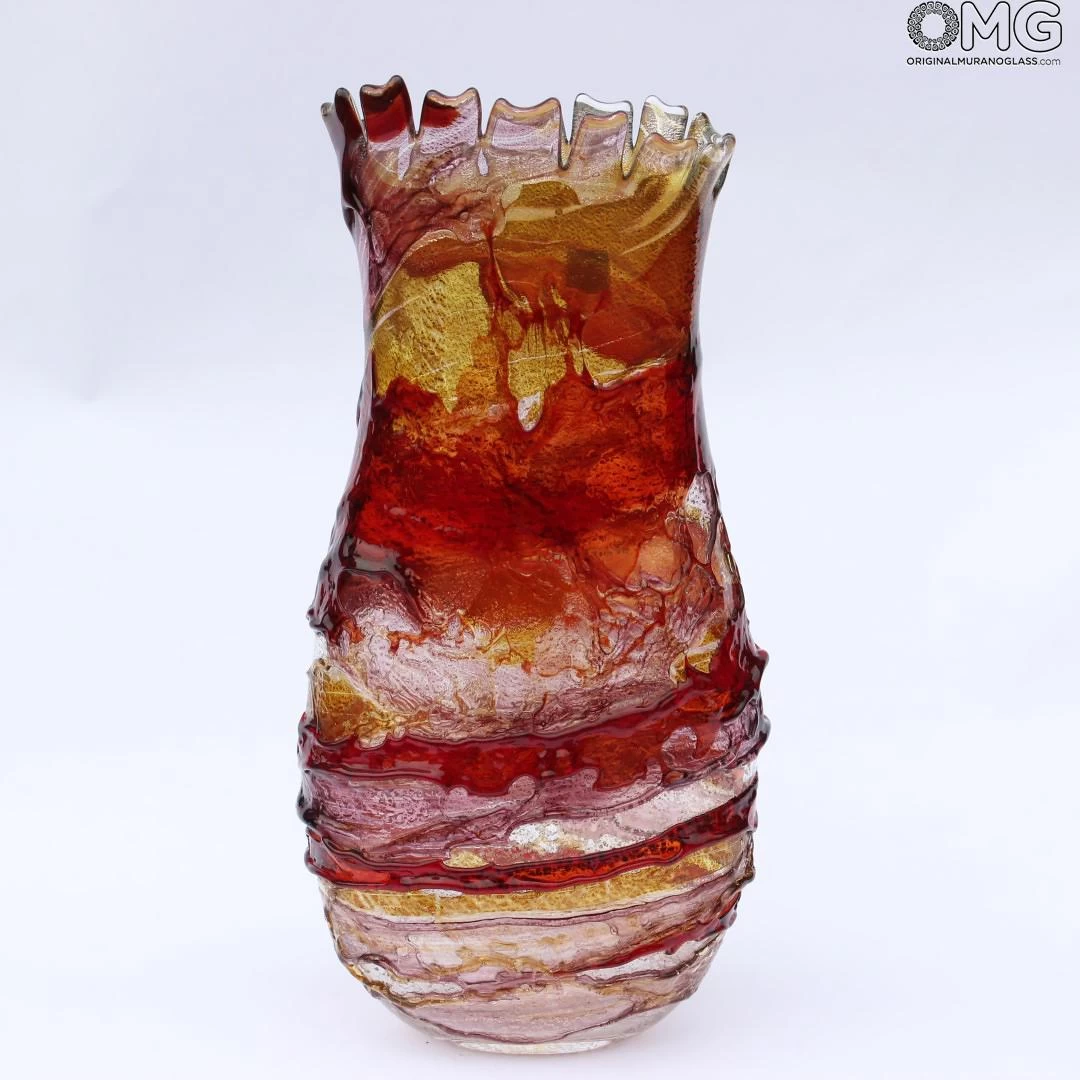 Sbruffi Vase Centerpiece Alexis Amber - Murano Glass - Image 3